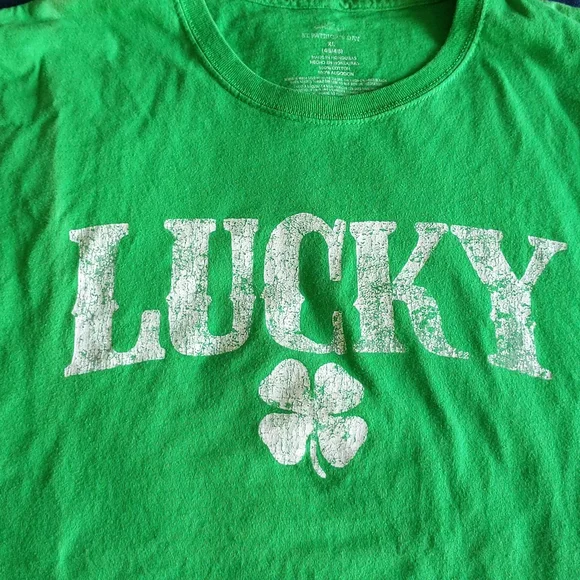 Cool green LUCKY tee men's XL - Picture 2 of 4